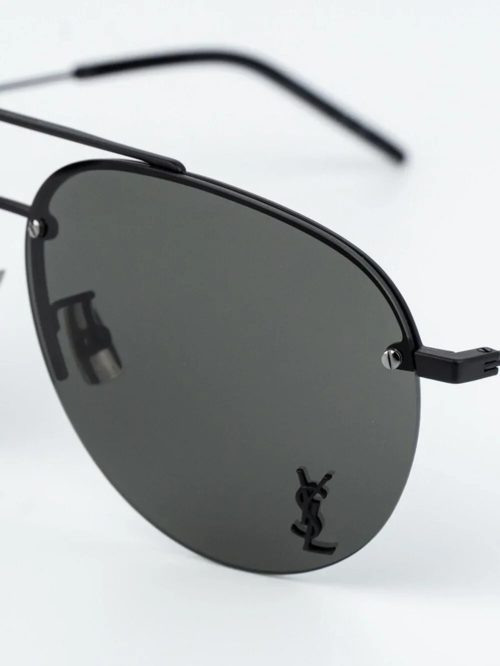 Saint Laurent Men Sunglasses Matte Black Pilot CLASSIC11/F M 005 NEW AUTHENTIC